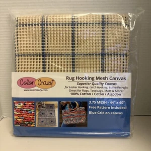 New Rug Hooking Mesh Canvas 3.75 Mesh 44 x 60 with Free Pattern Sealed - Picture 1 of 5