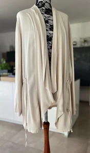 NEW! WITT Lightweight Jacket Wrap Cardigan Drawstring Wrap Jacket Natural Putty XXXL 54 - Picture 1 of 6