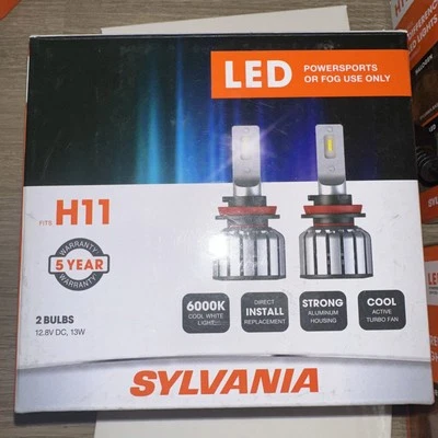 SYLVANIA H11 LED Powersports or Fog Use Only Bulbs Item H11SL.BX2 2 Pack - Image 1 of 4
