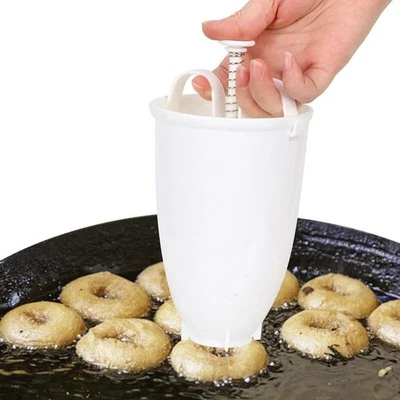 White Plastic Donut Mould Maker Doughnut Dispenser for Frying Baking - Image 1 of 4