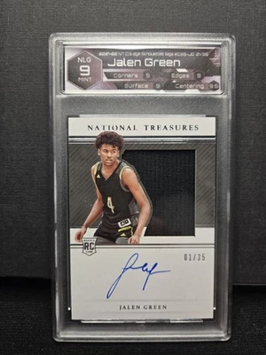 2021 National Treasures Collegiate Jalen Green Rookie Patch Auto RPA 01/35 NLG 9 - Image 1 of 4