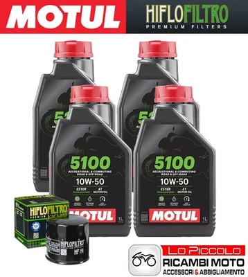 Cutting Kit 4 OIL [MOTUL] 5100 10w50 + FILTER Triumph SPEED TRIPLE 955 2003 - Image 1 of 4