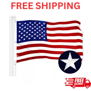 American US USA Flag 5x8FT Embroidered Polyester Brass Grommets By G128 - Picture 1 of 9