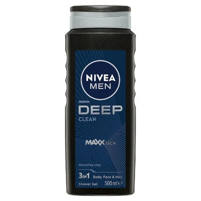 Nivea Men Deep Clean 3 In 1 Body Wash Shower Gel 500ml - image 1 of 4