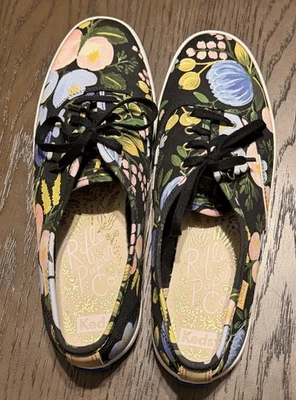KEDS X Rifle Paper Co Shoes Sz 8.5 Botanical / Floral Black - NWOB - Image 1 of 4