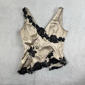 VTG Adrianna Papell Evening Essentials Embroidered Floral Corset Top Women's - Picture 1 of 7