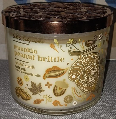 NEW! Bath & Body Works Pumpkin Peanut Brittle 3-Wick Candle - Image 1 of 4