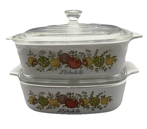CorningWare Spice of Life L'Echalote Casseruola Piatto A-1-B Coperchio Pyrex Lotto di due - Foto 1 di 9