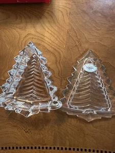 Gorham Plomo Cristal Árbol de Navidad Forma Tapa Baratija Joyería Caramelo Plato 4" - Imagen 1 de 6