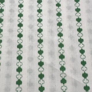Vintage Girl Scout Fabric Green Trefoil Print 44” x 2-5/8 Yds RARE Cotton Blend - Picture 1 of 4
