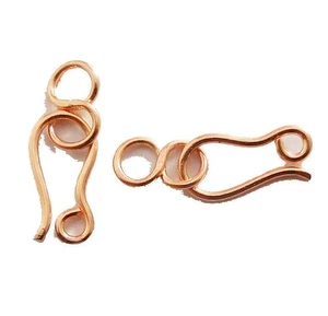 16 PCS 26X7MM SOLID COPPER S HOOK CLASP GENUINE COPPER 863 DTH-270 - Picture 1 of 3