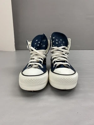 匡威 Converse Chuck Taylor All Star 鞋女式 6 海军蓝厚底雪花 A12826C — 第 1/4 张图片