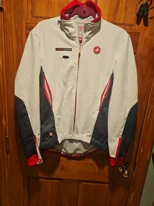 Women’s Castelli Jacket Windstopper Red White Xl Full Zip Cycling Rosso Corsa - Picture 1 of 14