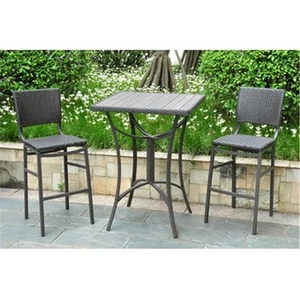 International Caravan 3 Pc Patio Pub Set Chocolate - Picture 1 of 2