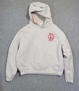 Madhappy Hoodie Sweatshirt Women Large Gray Red Peace Rainbow Heavy Embroidery - Picture 1 of 15