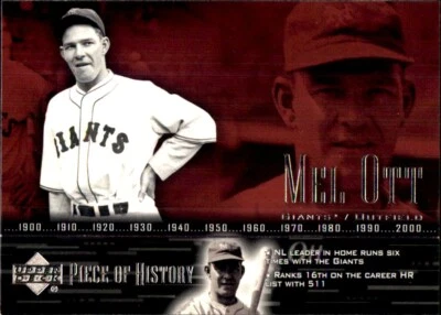 2002 Upper Deck Piece of History #72 Mel Ott NEW YORK GIANTS - Image 1 of 2