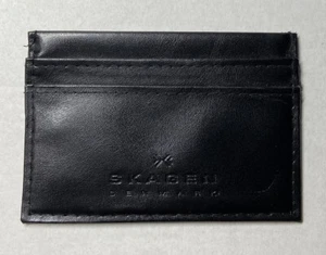 Skagen Men’s Black Faux Leather Slim Credit Card Holder Wallet - Picture 1 of 3