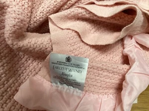 Vintage Dusky Pink Wool Cellular Blanket Early's of Witney Queen 98" - Picture 1 of 7