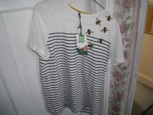 UNWORN WITH TAGS! JOULES S SLEEVED TEE SHIRT RRP £27.95 UNWORN COTTON BUTTERFLYS - Picture 1 of 12