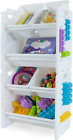 Toy Organizer with 6 Removable Storage Bins, Multi-Bin Organizer for Books, Buil