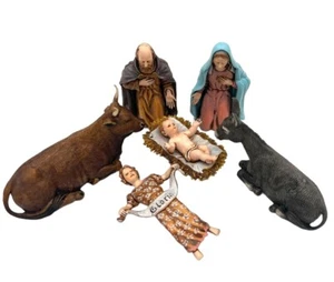 Vintage Landi Nativity Holy Family Angel And Animals Made In Italy - Picture 1 of 21