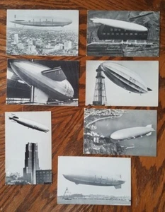 Lote De Colección De 7 Tarjetas Postales Dirigibles Rubber City Stamp Club - Airship Zeppelin - Imagen 1 de 6