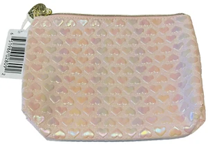 Too Faced Pink Hearts Beauty Make-up Kulturbeutel Kosmetik + Gold Zip - Bild 1 von 3