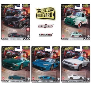 2024 Hot Wheels Boulevard Premium 96-100 * Set of 5 Metal Real Riders GJT68-957V - Picture 1 of 1