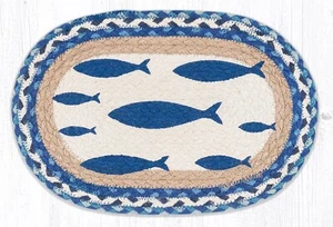 Tovagliette intrecciate (set/2) pesce 10x15 pollici piccole tovagliette juta decorazione costiera - Foto 1 di 2