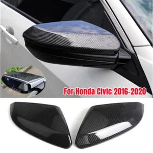 Cubierta de espejo lateral para puerta de fibra de carbono para puerta de fibra de carbono 16-21 Honda Civic - Imagen 1 de 10