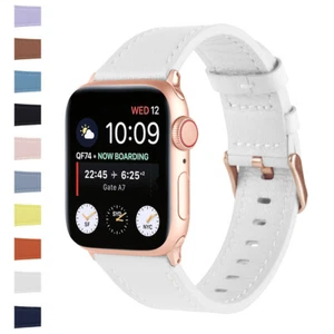 38-45 mm Echtleder Bandarmband für Apple Watch iWatch Serie 7 6 5 4 3 2 1SE - Bild 1 von 42