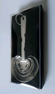 Measuring Spoons Heart Shaped Stainless Steel Set Kate Aspen Love Beyond - Picture 1 of 4