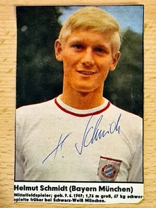 Autogramm Helmut Schmidt - FC Bayern München - auf kicker-Papierbild ca. 1967/68 - Bild 1 von 1