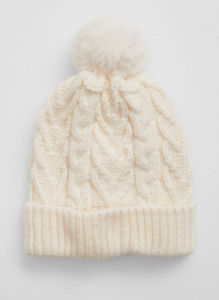 Gap White Kids Cable-Knit Pom Beanie New size -Large