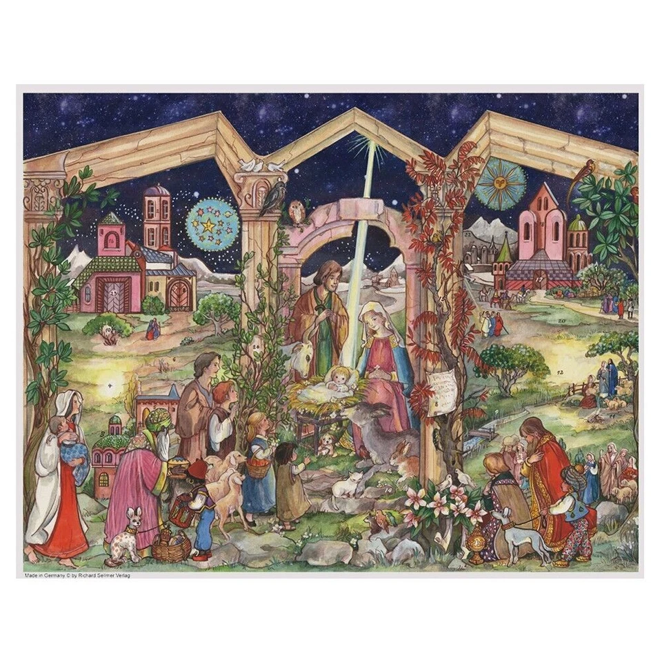 Nativity Richard Sellmer Advent Calendar  355 x 265 mm glitter - Image 1 of 1