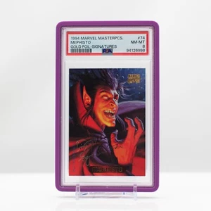 Marvel 1994 Marvel Masterpieces Mephisto Gold Foil Signatures #74 PSA 8 - Bild 1 von 4