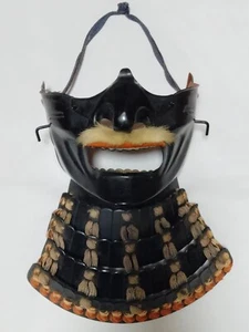 Samurai japonés Menpo Iyo Kozane de colección de Marutake un renombrado taller de Kabuto - Imagen 1 de 14