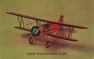 Postcard Advertising 1929 Stearman C3R Aircraft in Miniature Richard Howe Mass. - Picture 1 of 2