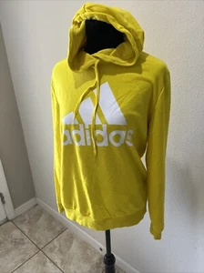 ADIDAS FELPA CON CAPPUCCIO GRANDE LOGO - Unisex TAGLIA LARGE GIALLA - Foto 1 di 6