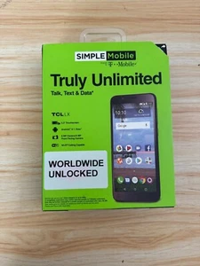 UNLOCKED - Simple Mobile ALA502DL TCL LX 4G LTE 16GB Black 5.3" Smartphone - Picture 1 of 3