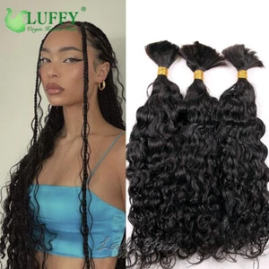 Curly Bulk Human Hair For Braiding No Weft Hair Braids Braziian Hair Extensions - Picture 1 of 13