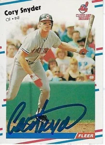 Fleer #615 1988 firmado por Cory Snyder - indios de Cleveland - Imagen 1 de 1