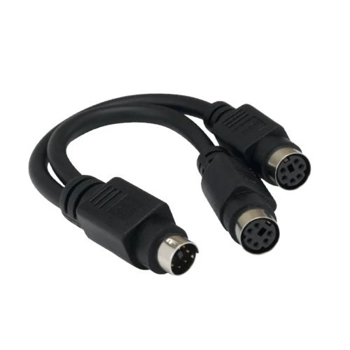 6" Mini DIN6 MDIN6 Male to 2x Female Splitter Y Cable PS/2 Keyboard Mouse PC Mac - Image 1 of 1