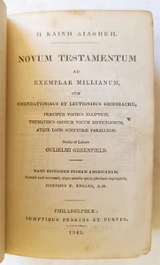 1842 BIBLE in GREEK NEW TESTAMENT antique Philadelphia AMERICANA w/ MAP - Picture 1 of 6