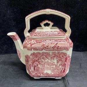 Mason's Vista Pink Kettle Teapot & Lid 9" Holds 7 Cups - Picture 1 of 9