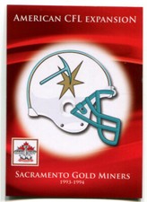 2012 Extreme CFL Grey Cup 100 Years Sacramento Gold Miners Helmut Team Logo Card