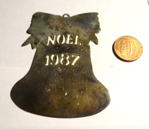 Vintage Noel 1987 Brass Bell Christmas Ornament Rare - Picture 1 of 4