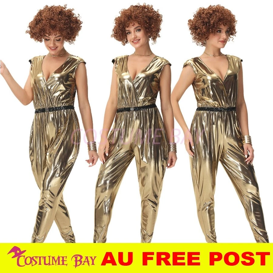 Damas Reina Bailarina Años 60 70 Disfraz Retro Hippy Hippie Chic Disco Conjunto Foto 1 de 1