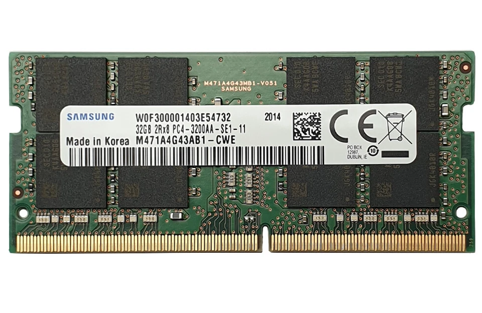 Samsung 32GB DDR4 PC4-25600 3200MHZ 260 PIN SODIMM 1.2V CL 22 laptop ram memory  - Image 1 of 1