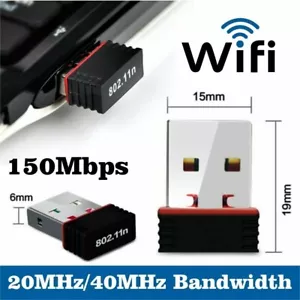 150Mbps Wifi Mini USB Adapter Wireless Dongle Adaptor 802.11 B G N Lan Network - Picture 1 of 3